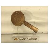 Native American style leather rattle with hair