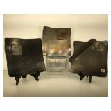 Set of 3 Brutalist Sculptural steel low