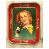 Vintage 1948 Coca Cola Coke tray , Girl in Red
