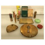 Lot of vintage perfumes, compacts and lipsticks,