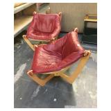 Pr of MCM style low Luna Sling chairs, 28.5