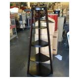 Corner wooden stand, approx 15x15x60 inches