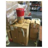 Boxes full of metal cans gold or Red