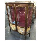 French serpentine front 2 door china cabinet,