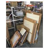 Cart lot of framed prints, art and more