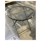 Metal patio side table, approx 28x28 inches