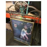 Assorted framed pictures and mirror