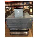 Lot of metal electronic cash register drawers and