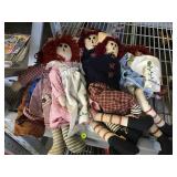 Lot of Raggedy Ann dolls and more
