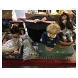 Lot of assorted dolls and more