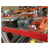Pair of toolboxes, flashlights and more