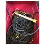 Lot of air hoses, extension cords and work lights
