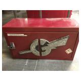 Metal safe with metal G logo - ready for lock to