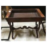 Wooden vintage side table missing top