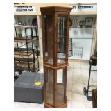 Wooden corner cabinet, approx 76x20 inches