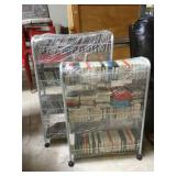 Rolling racks full of CD