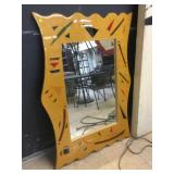 Wall hanging mirror w/frame, approx 38x53 inches