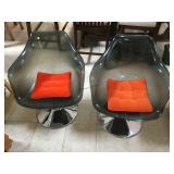 Pr original vintage Smoked Lucite Chrome-craft