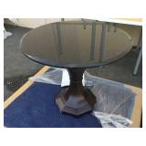 Black marble top side table, approx 30x26 inches
