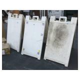 3 white sandwich board, approx 40 inches tall