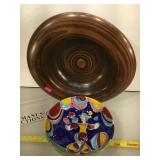 2 vintage MCM Bowls, La Musa 12 inch bowl, Jester