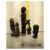 5 African wood carvings, Fertility gods, Men on