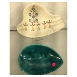 2 MCM California Art Pottery pcs, Jaru  green