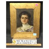 ca 1890 Painting of a Gibson Girl, original oil