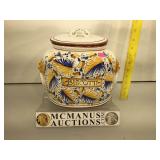 Lg Deruta, Italy pottery, Biscotti Jar w/ cover,