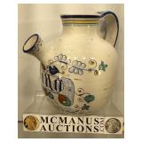 Lg Deruta, Italy pottery jug,Vino,  hand