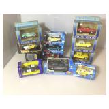 12 die cast 1:43 scale model vehicles, in