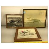 2 B/W vintage photos of US Airforce planes, with