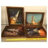 4 Apollo Mission prints from North American