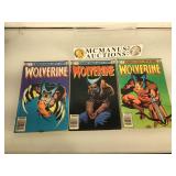 Wolverine Comics numbers vol 1, issues 2, 3, and