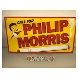 Phillip Morris enamel on steel sign 27 x 14.5