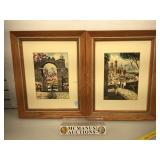 Pr of Signed Max V. Watercolors of Missionaries,