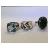 3 silver rings