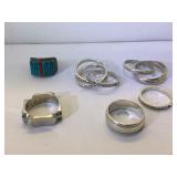 6 silver rings