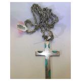 Cross Heavy large Sterling necklace 53 grams