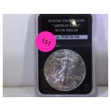 Silver Eagle 1 oz pure silver in case