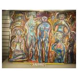 Leonardo abstract painting, signed and notated on