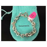 Tiffany & Co. .925 / 18K heart link bracelet , 8