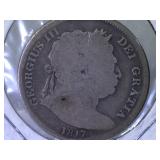 1817 Silver Half Crown in flip