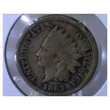 1863 Indian Head Cent in flip