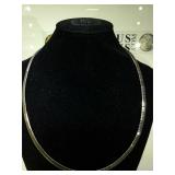 Sterling Silver Choker Necklace - 19 in - 30.9g