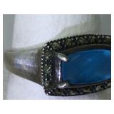 Sterling Silver ring with Blue Stone and