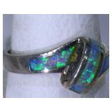 Sterling Silver ring with Fire Opal - size 9