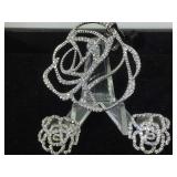 Sterling Silver Rose Pendant and Earrings set