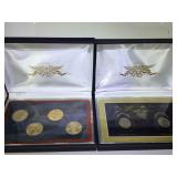 Pair of Coin Sets in boxes  - Presidential