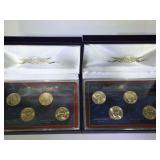 Pair of Presidential Dollar sets in boxes